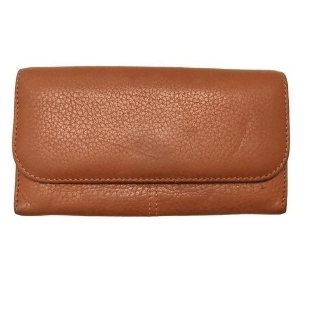 Coach vintage brown leather checkbook wallet